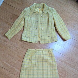 1960s Wool Skirt Suit, Made in Scotland, Modern Sz 4/6